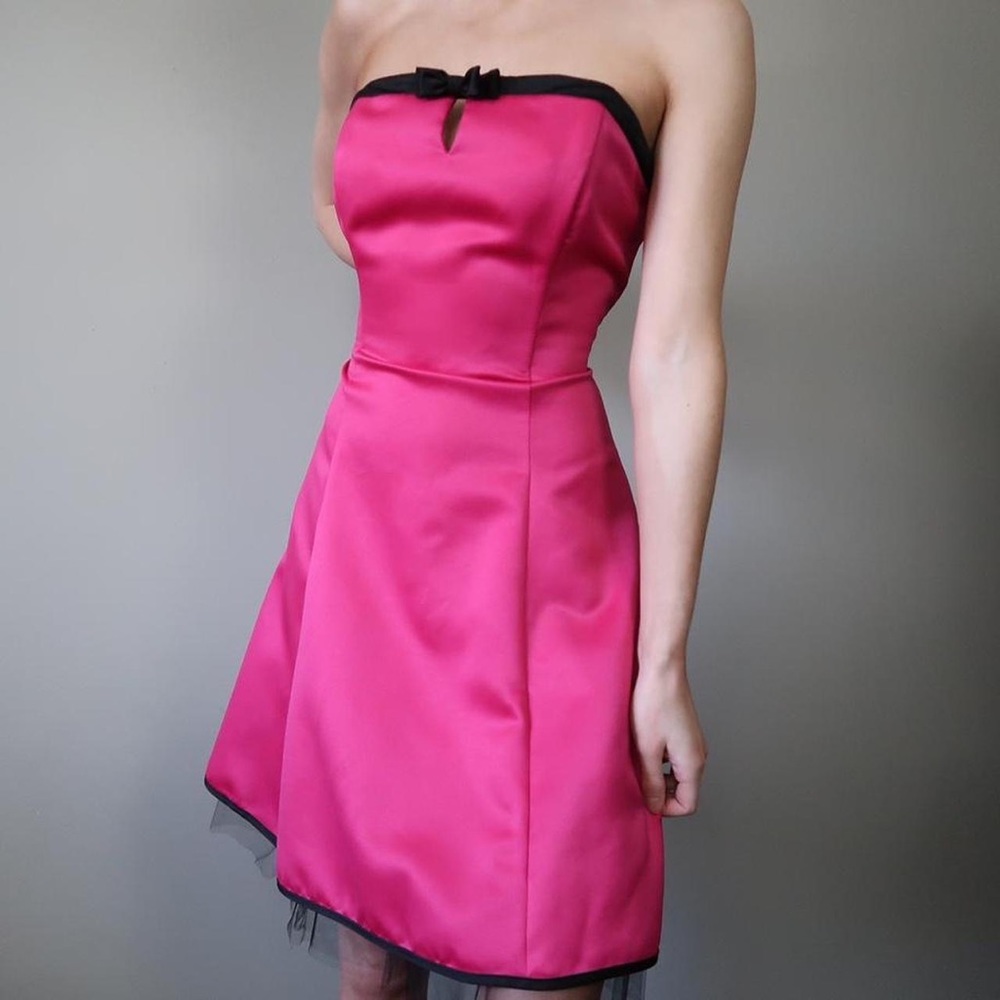 Y2k strapless short prom dress